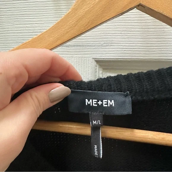 ME+EM wool cashmere sweater Dress Sleeveless Black Knit M/L - Picture 4 of 11